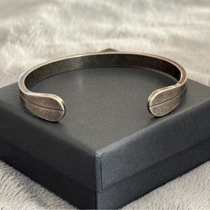 Men's Retro  Distressed Stainless Steel Open Cuff Bracelet